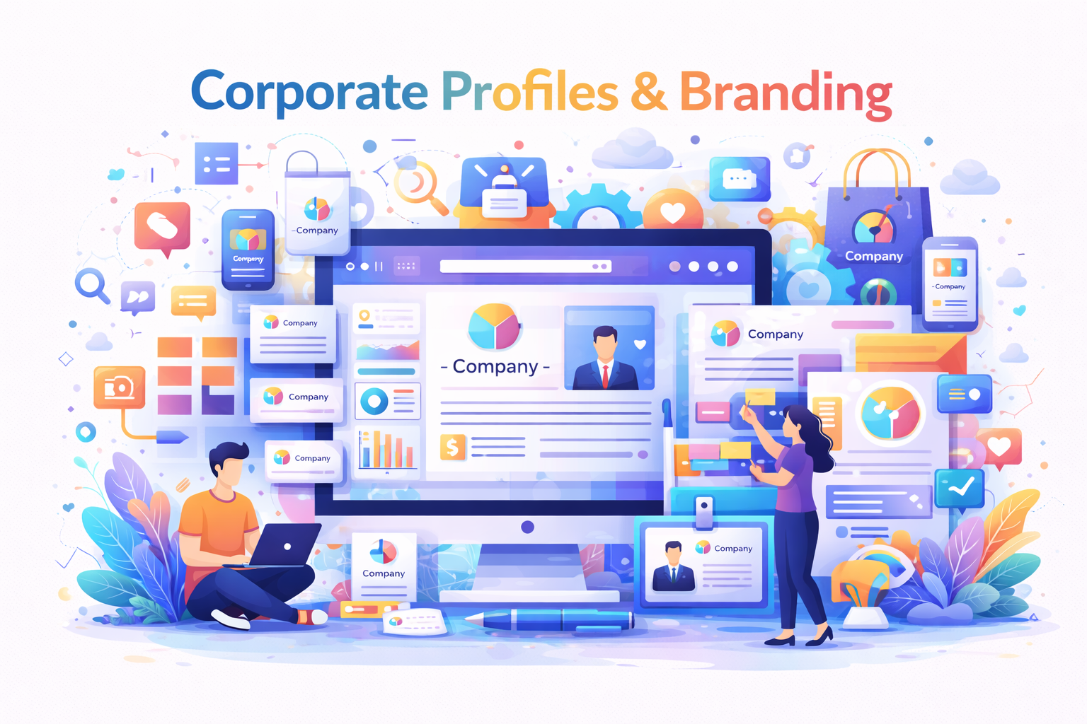 Corporate profile and branding illustration