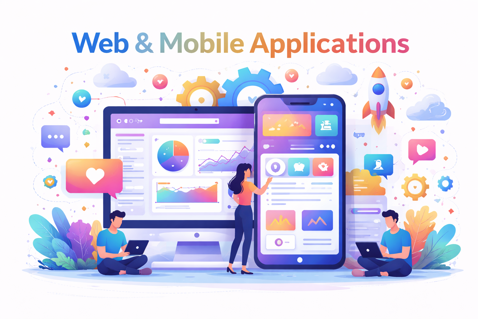 Web and mobile applications illustration